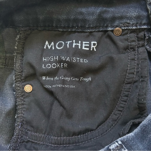 Mother High Waisted Looker Jeans in When The Going Gets Tough Blue sz 25 - Picture 4 of 5